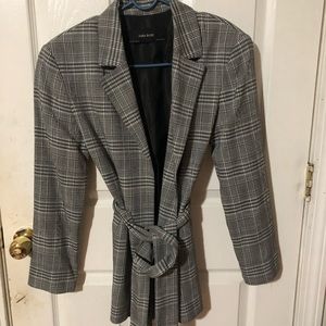 Zara Basic Plaid Blazer.